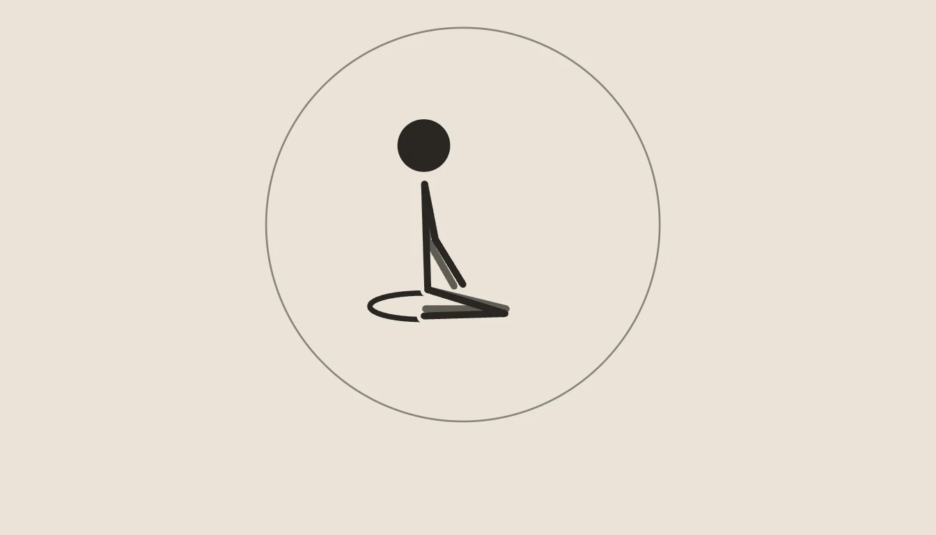 A figure sitting still inside a slow breath.